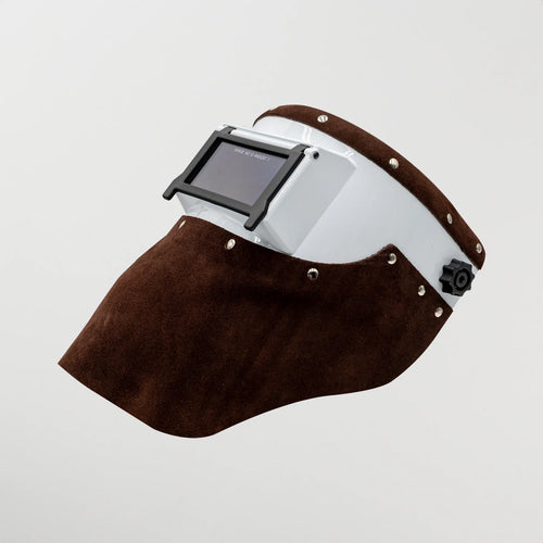 Cagoule de soudure Outlaw Leather Marron-Suede blanc