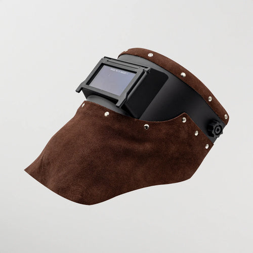 Cagoule de soudure Outlaw Leather Marron Suede et noir